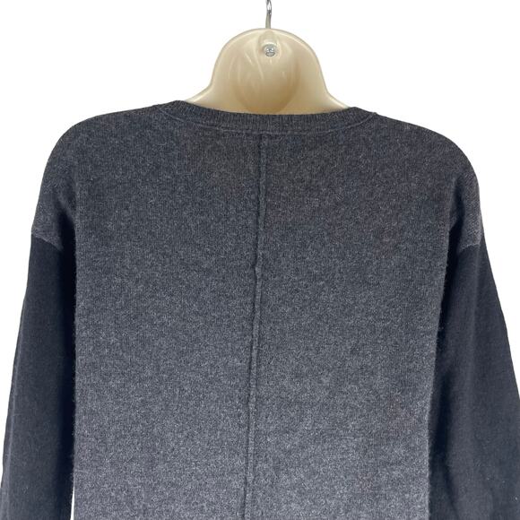 360 Cashmere Colorblock Crew Neck Tunic Sweater Gray Black Size XS - Picture 6 of 8